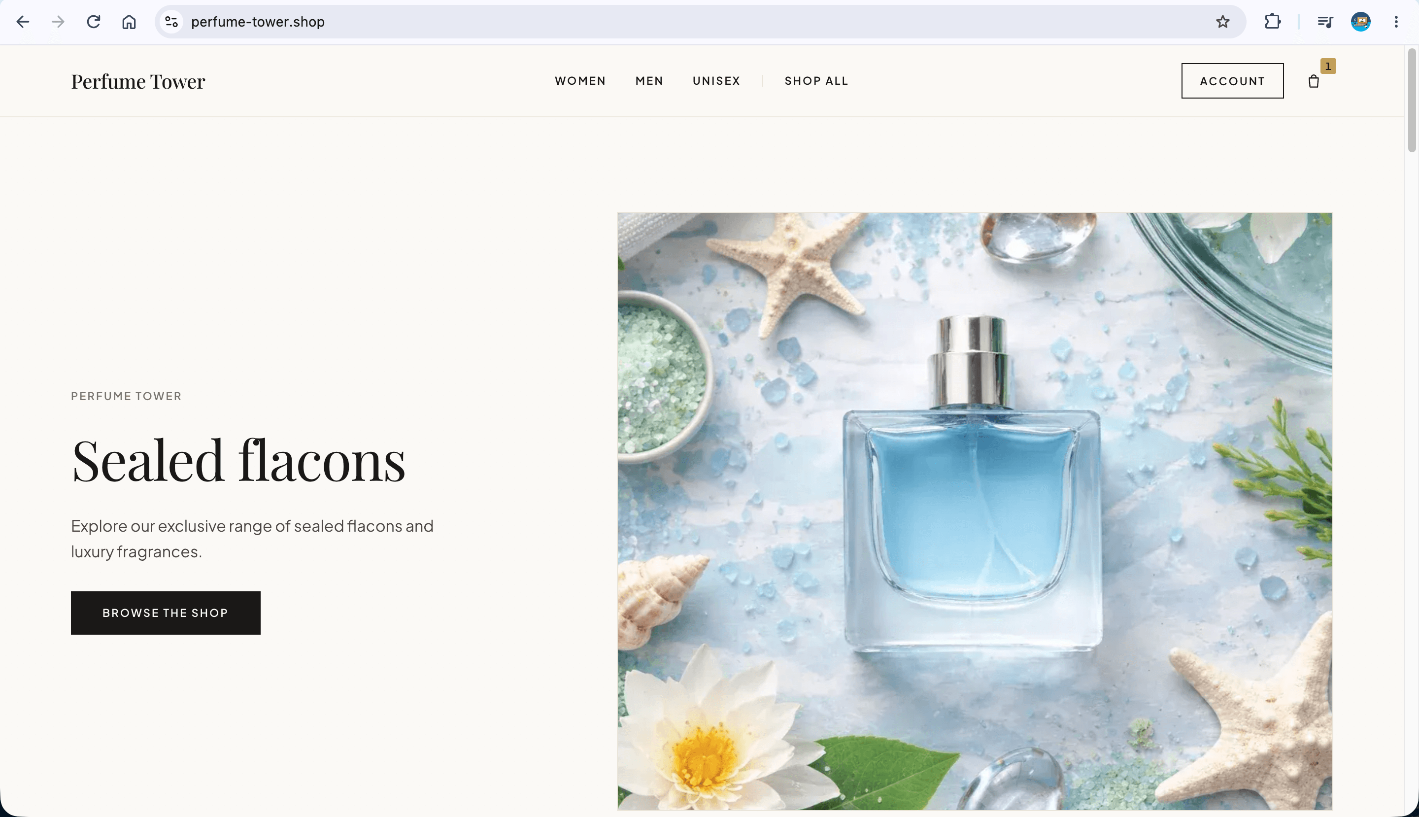 Perfume Tower interface